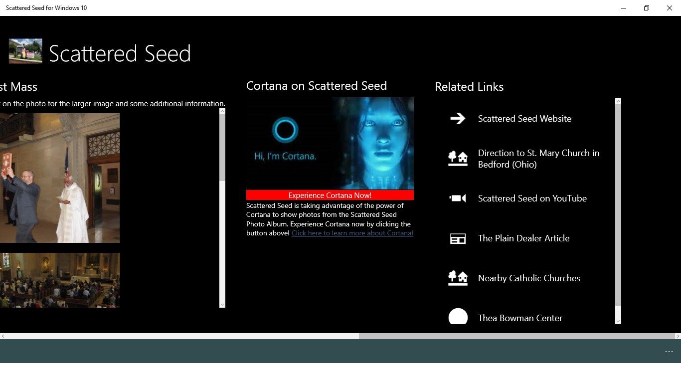 There are many more features available in the Scattered Seed app. Please visit the Related Links section to experience them.