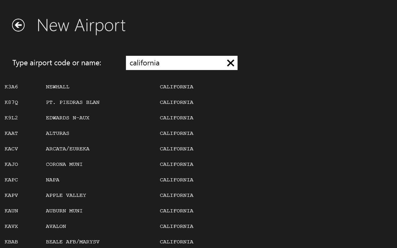 New airport lookup