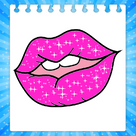 Glitter Coloring Book Beauty Lips