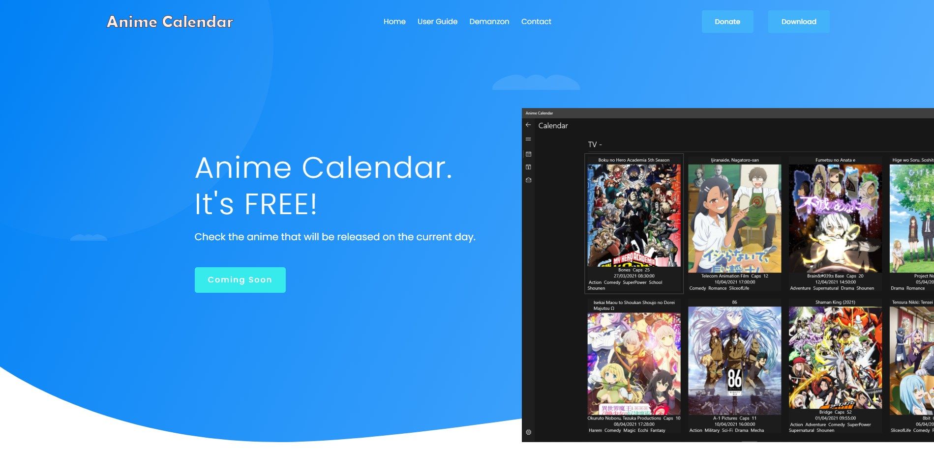Anime Calendar