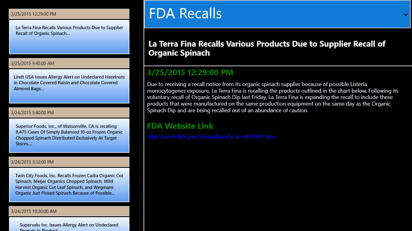 Fda Recall application will refresh every 15-minutes if you allow it to upon initial launch; this can be adjusted within the Permissions settings.