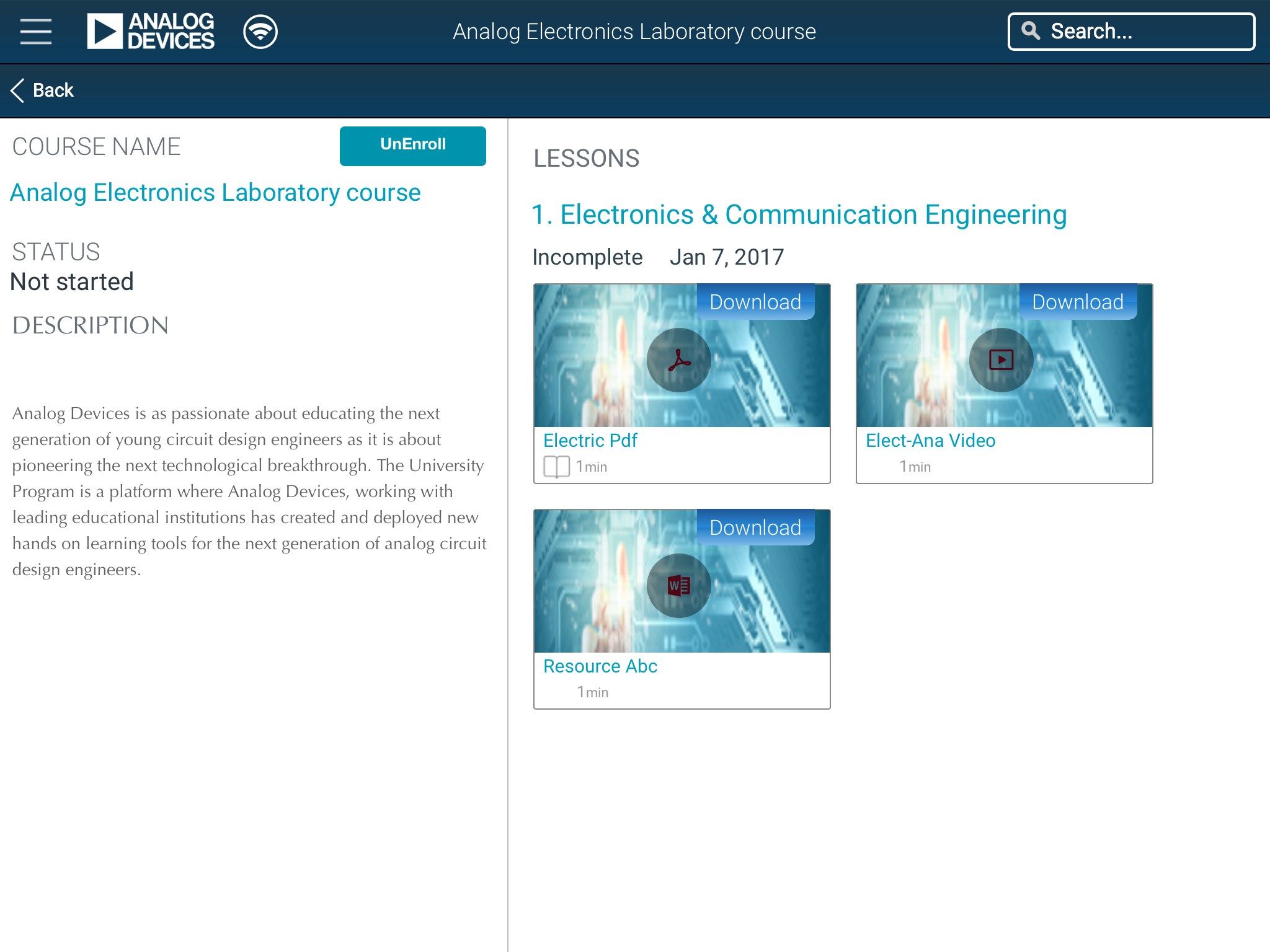 Analog Devices Mobile Learning