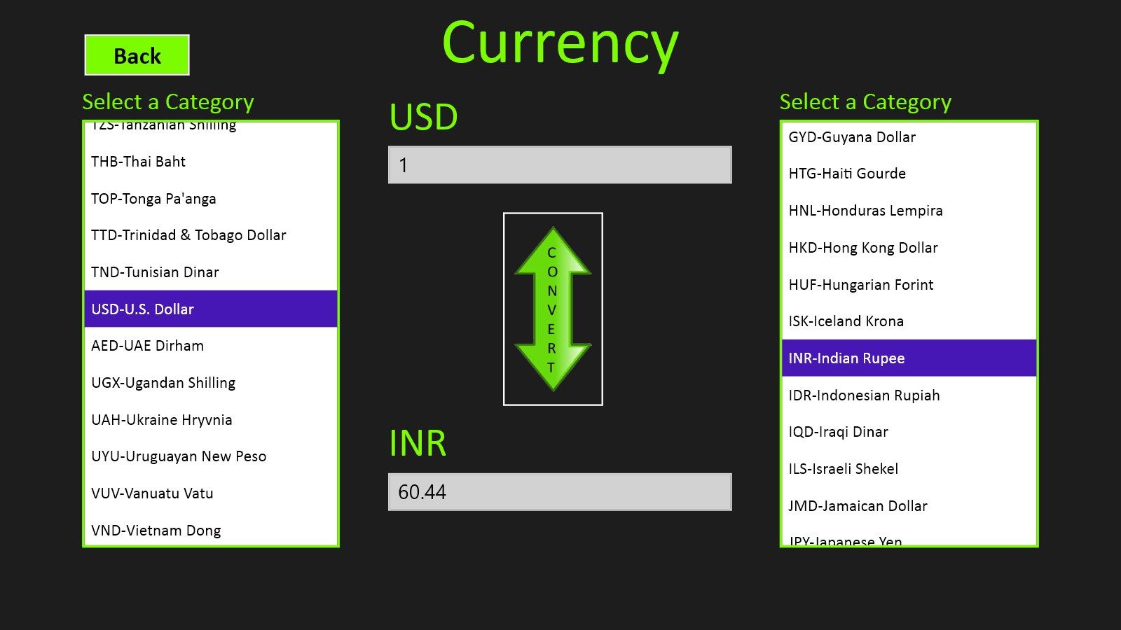 ** LIVE CURRENCY CONVERSION **