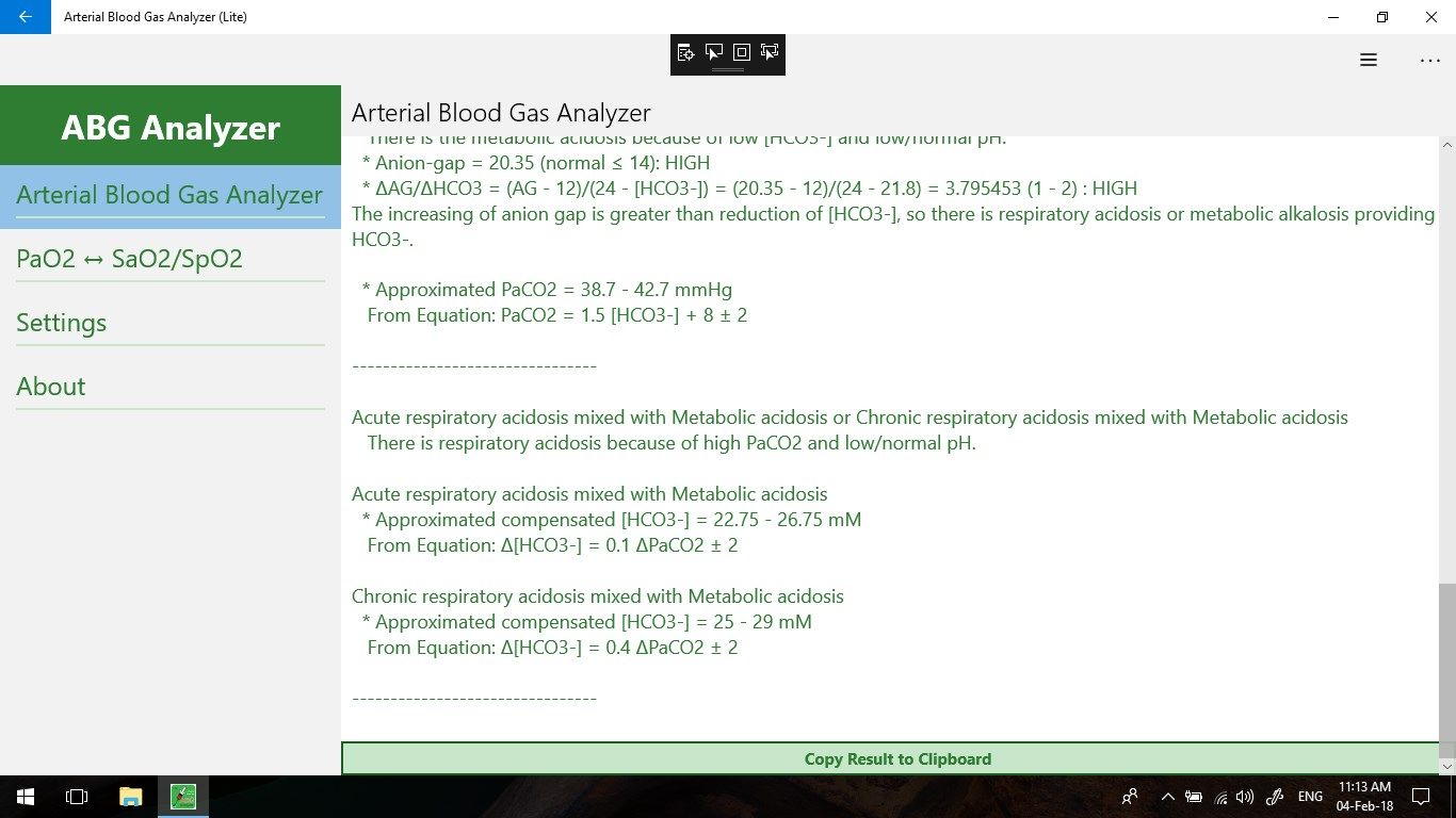 Arterial Blood Gas (Free)
