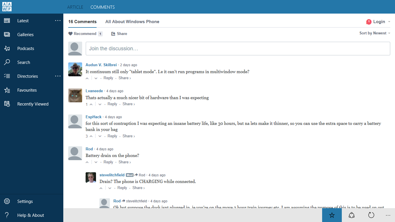Article comments fully supported (via web-wrapper)