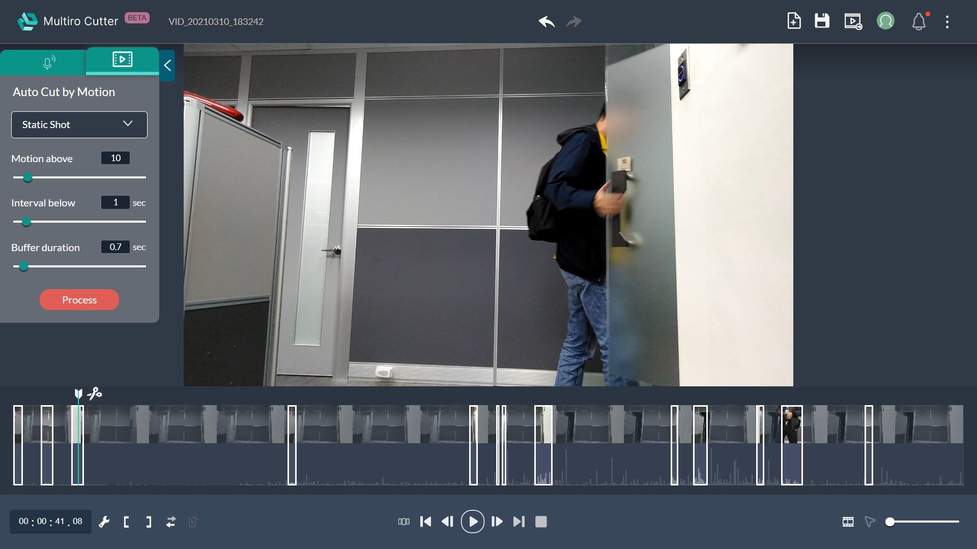 Automatically mark the scenes with noticeable motions in a security monitoring video.