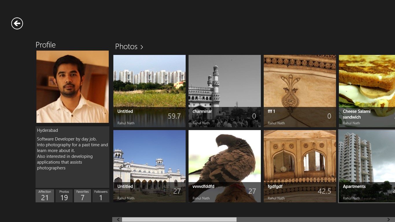 See user profiles, their photos and favorites