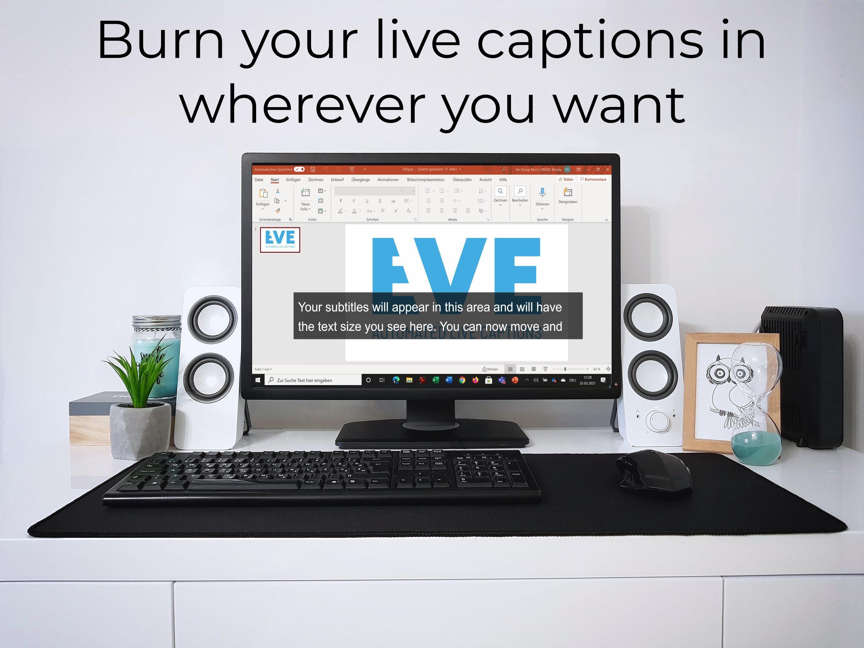 Burn in your captions with a custom overlay anywhere you want