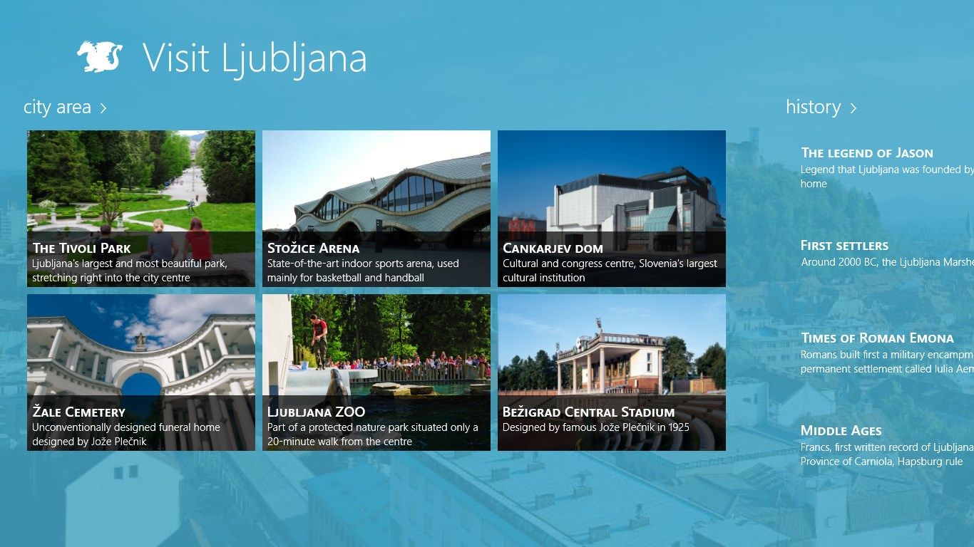 City Area sights and a short history of Ljubljana