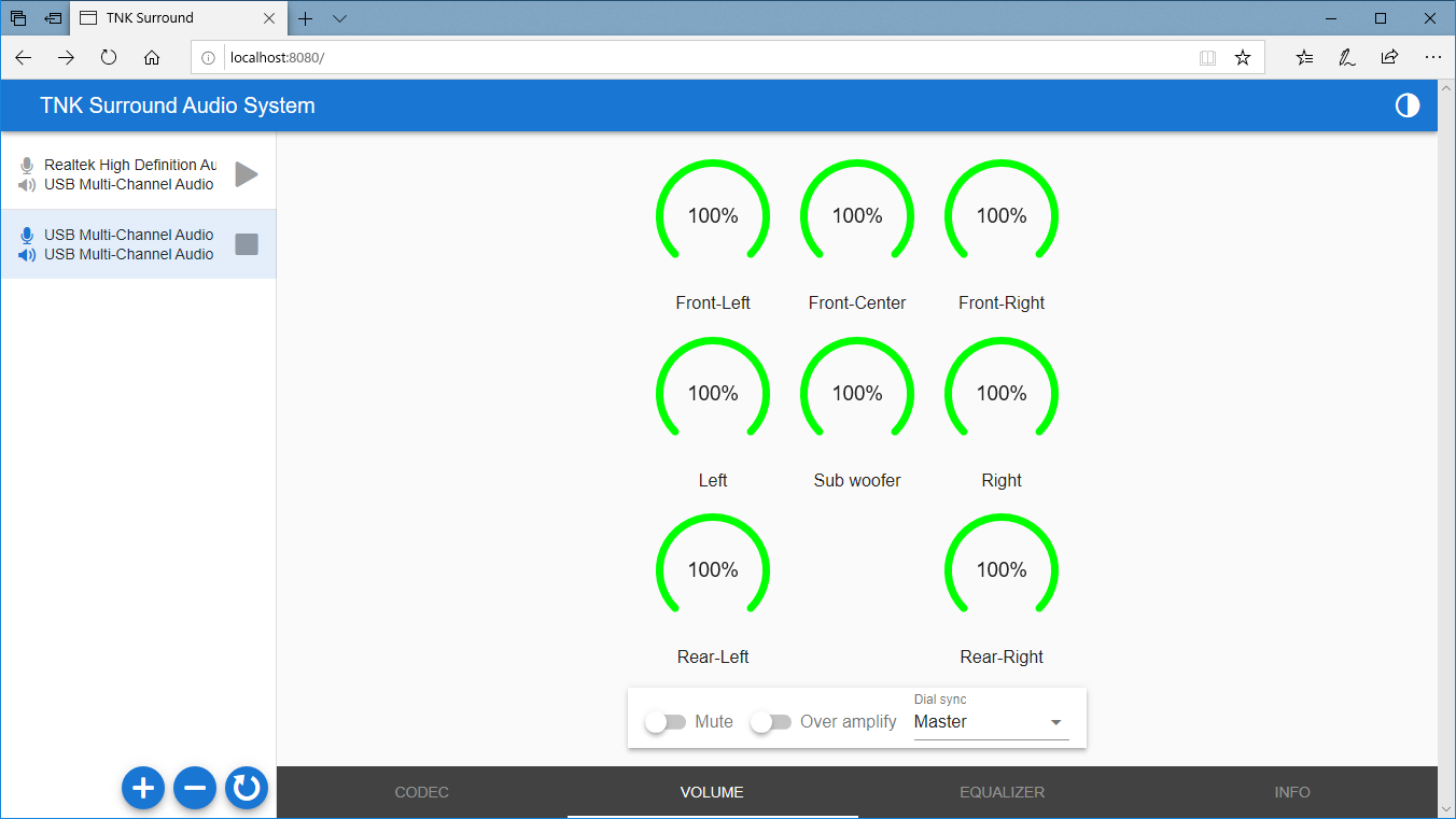 Changes volumes from a browser