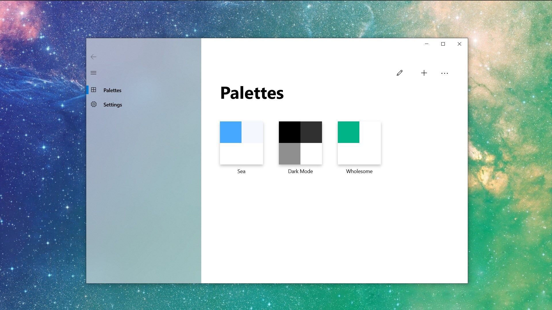 View all your palettes with a preview of each of them