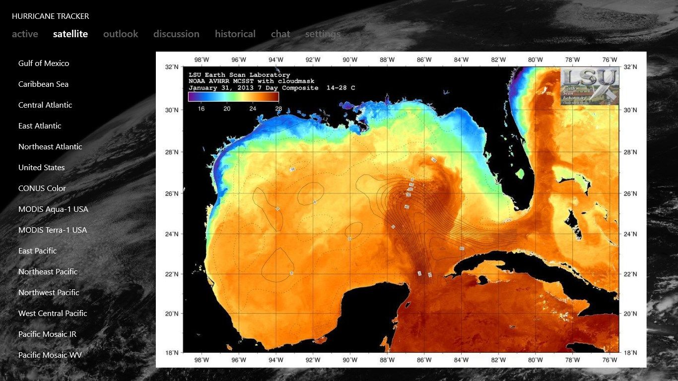 Check out sea surface temperatures.