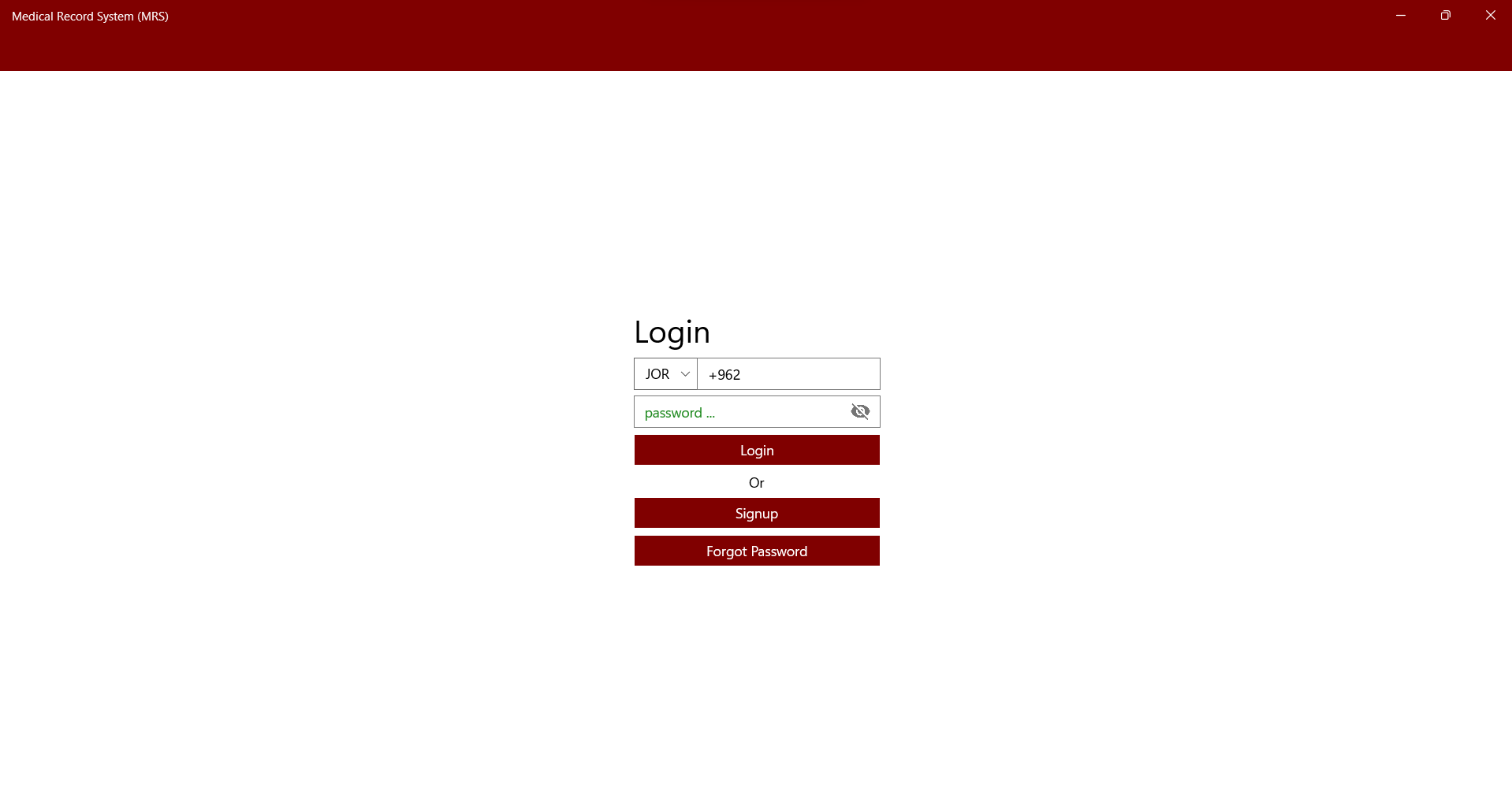 Login Screen