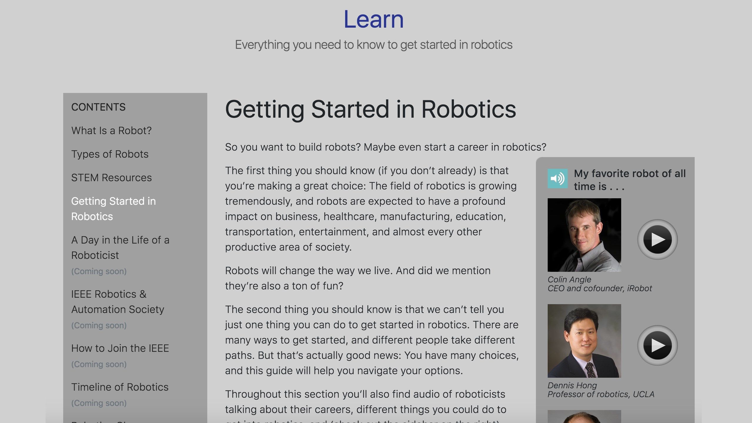 Learn how to get started in robotics