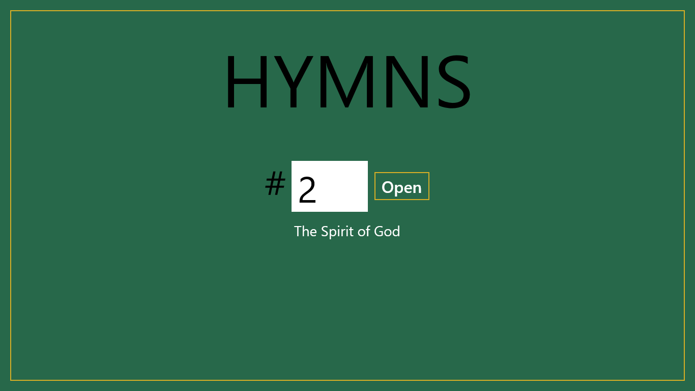 Quickly lookup hymns by number.