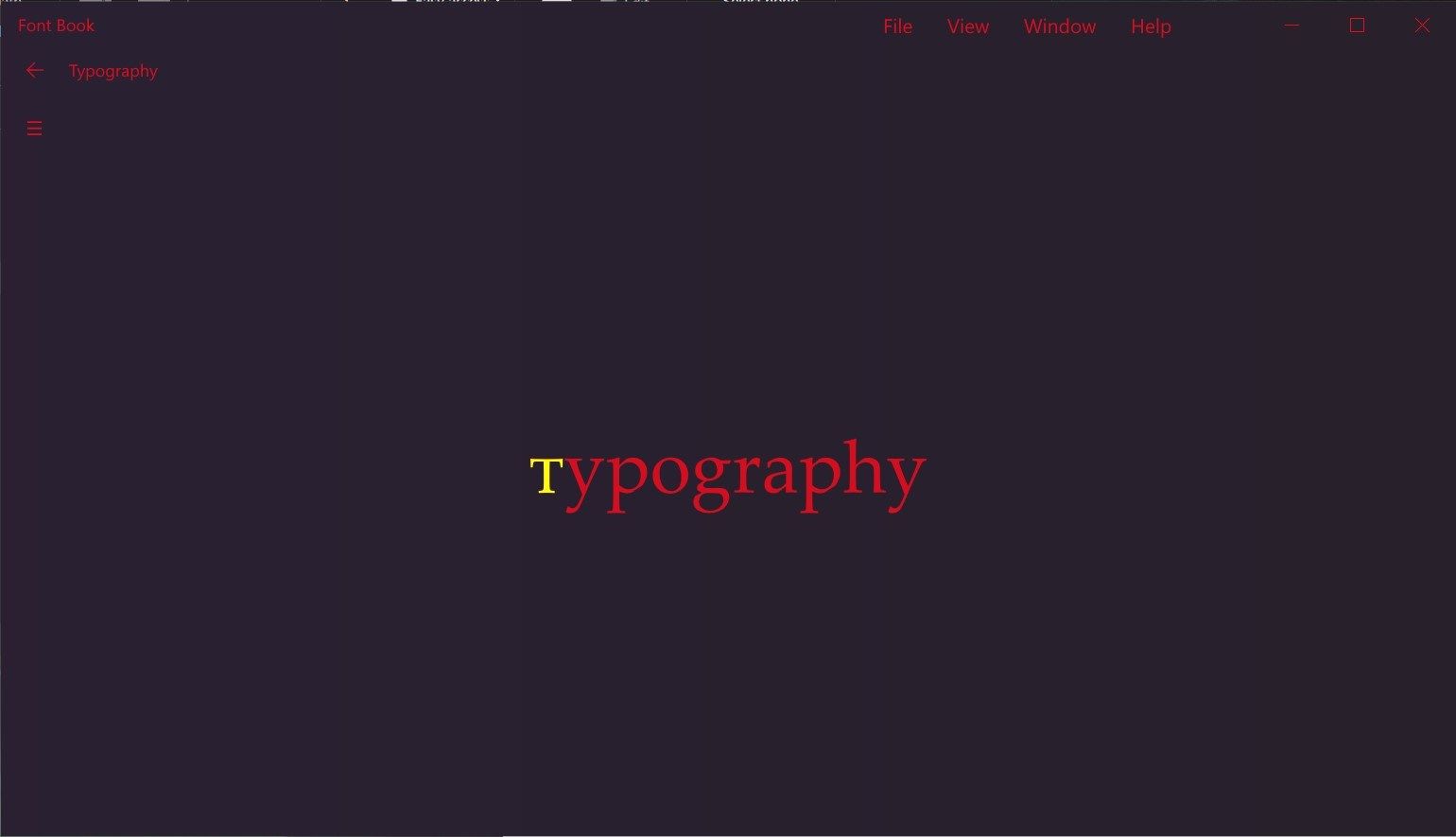 Typography View