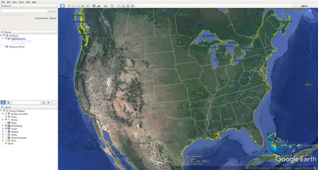 google Earth Search map