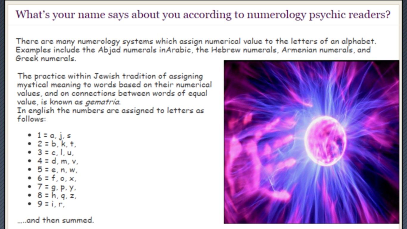 Find what your name means according to numerology kabbalah readers