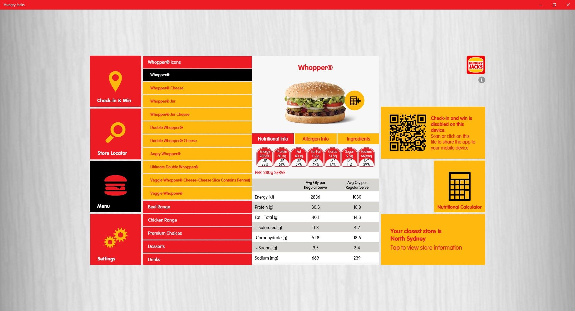 Hungry Jack's® Shake & Win App