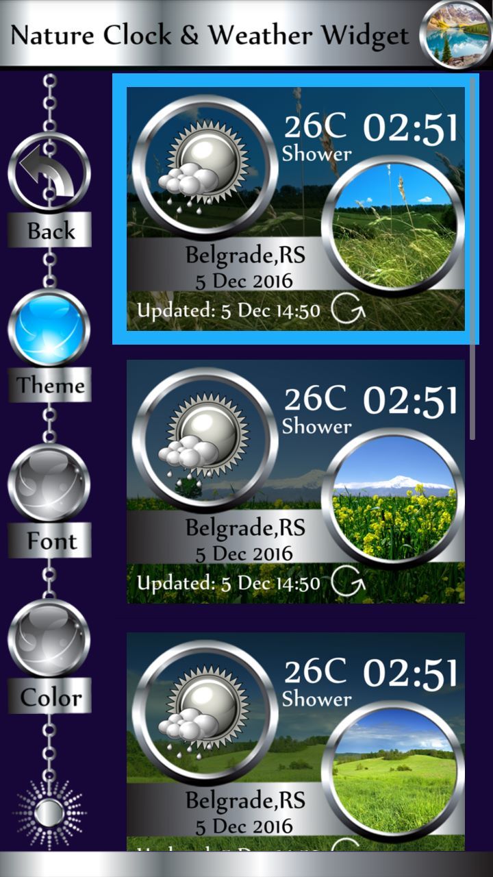 Nature Clock & Weather Widget