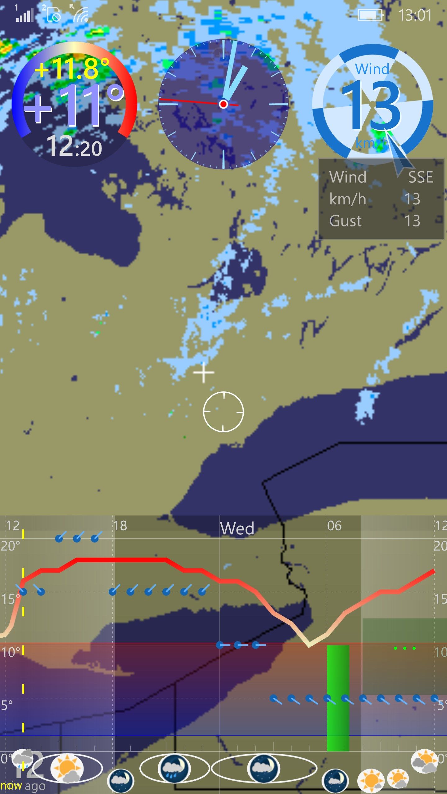 Vertical view shows animated precipitation movements