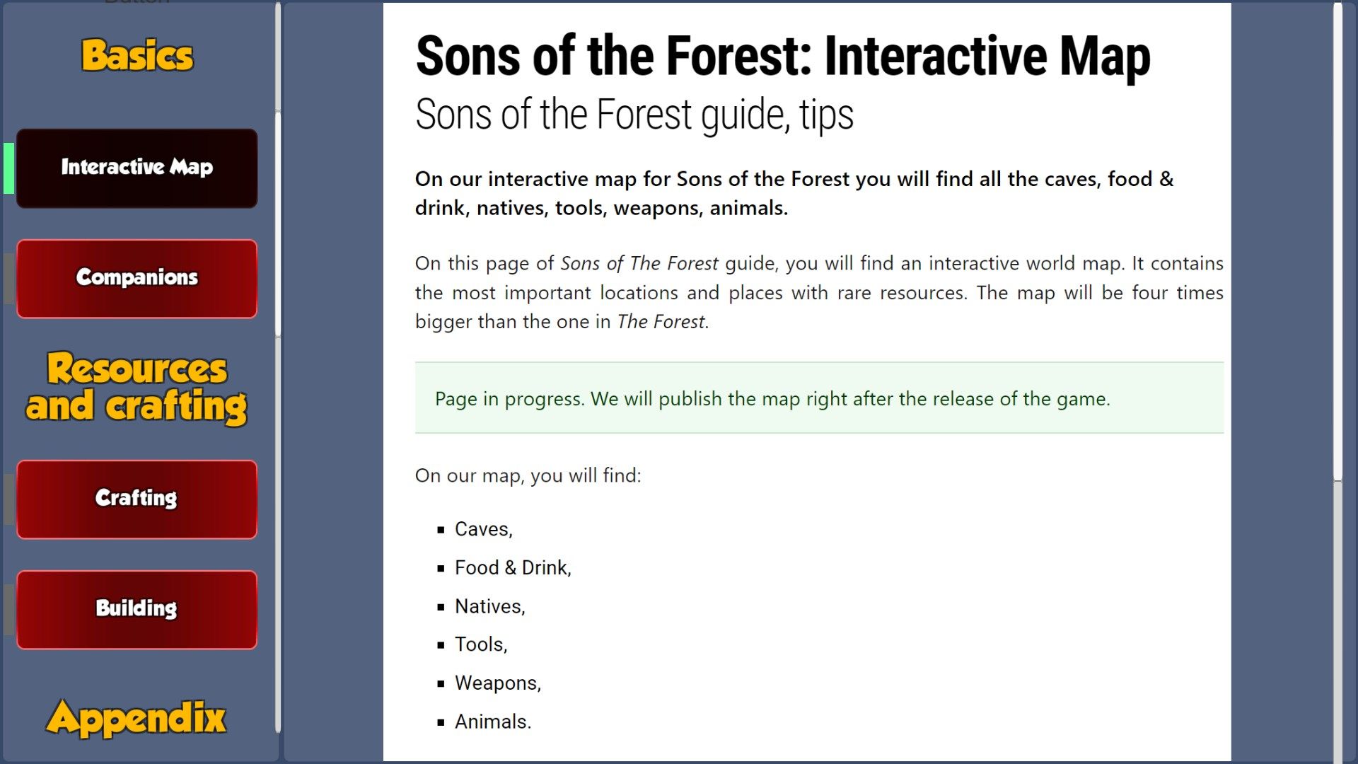 Guide For Sons of the Forest Tips