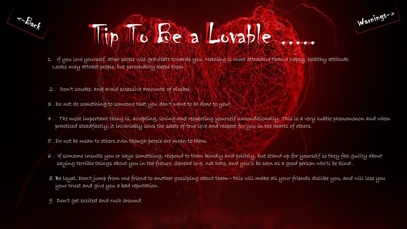 Tips to be a loveable persion
