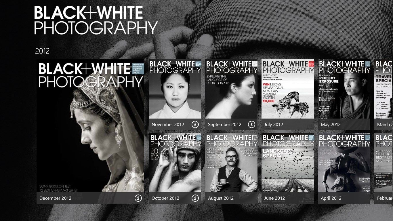 Black and White Photography Magazine on Windows 8