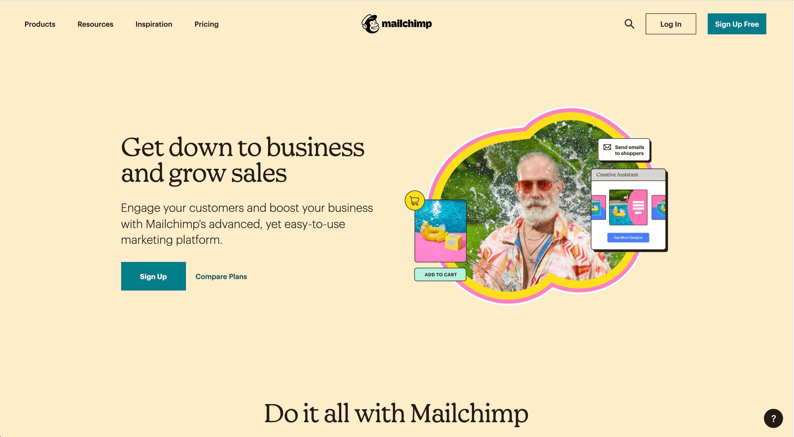 Mailchimp.com Home Page