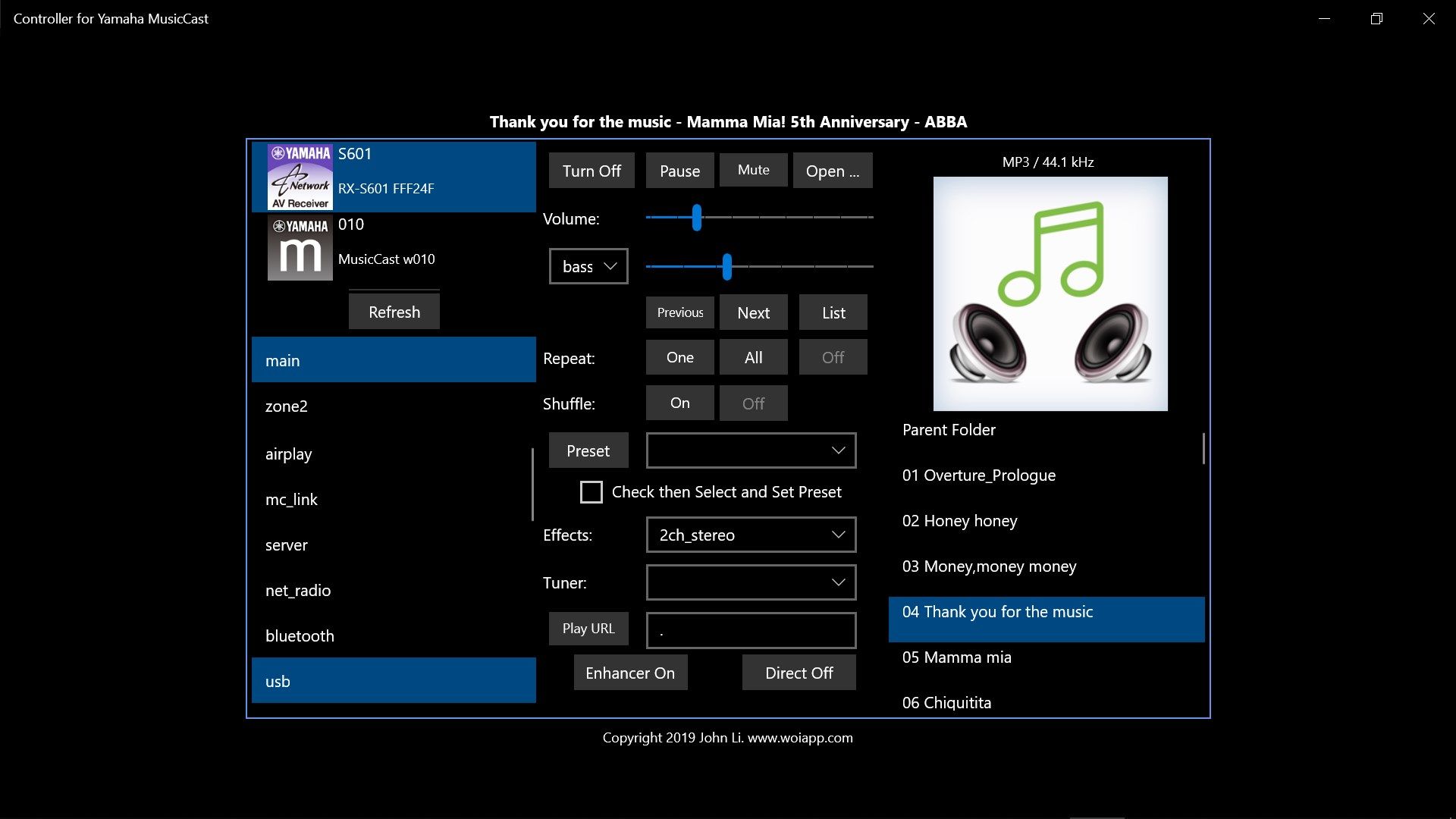 Controller for Yamaha MusicCast
