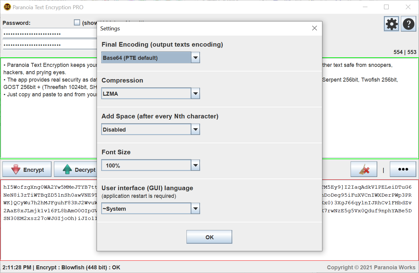 Paranoia File Encryption & Text Encryption PRO