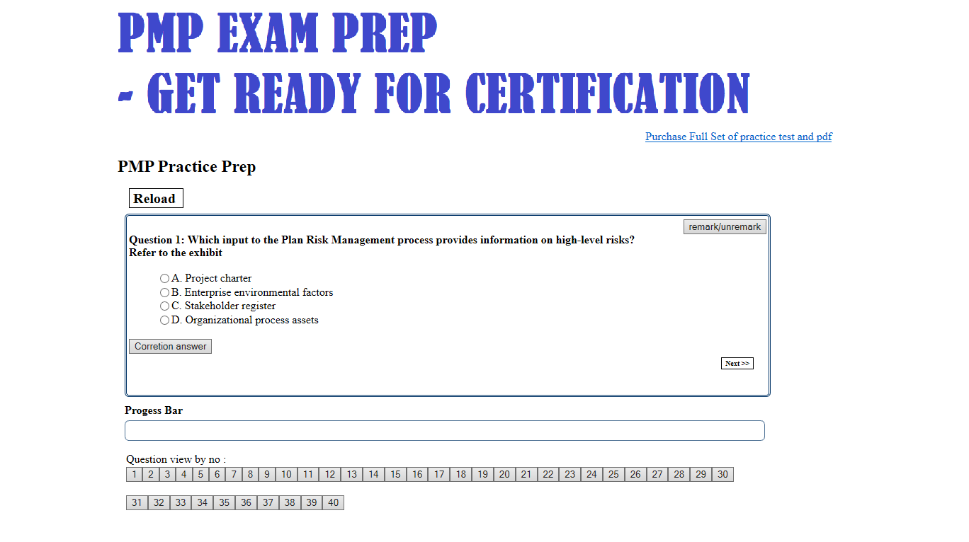 PMP exam prep plugin