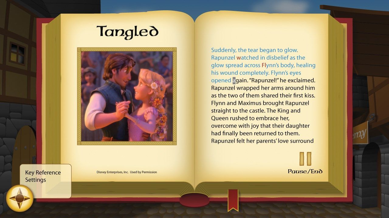 Select a passage from any of the 10 Disney Stories, like Tangled.