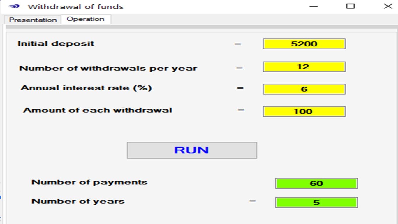 WITHDRAWAL OF FUNDS