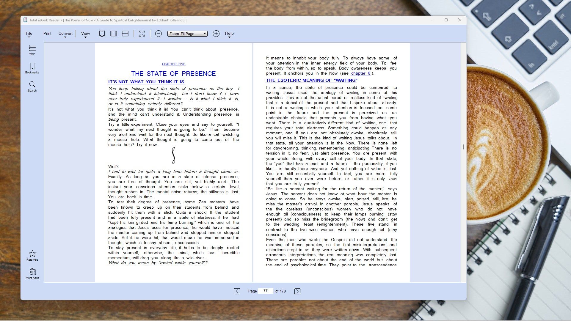 Total eBook Reader supports eBook and document formats: PDF, EPUB, MOBI, XPS, and OXPS