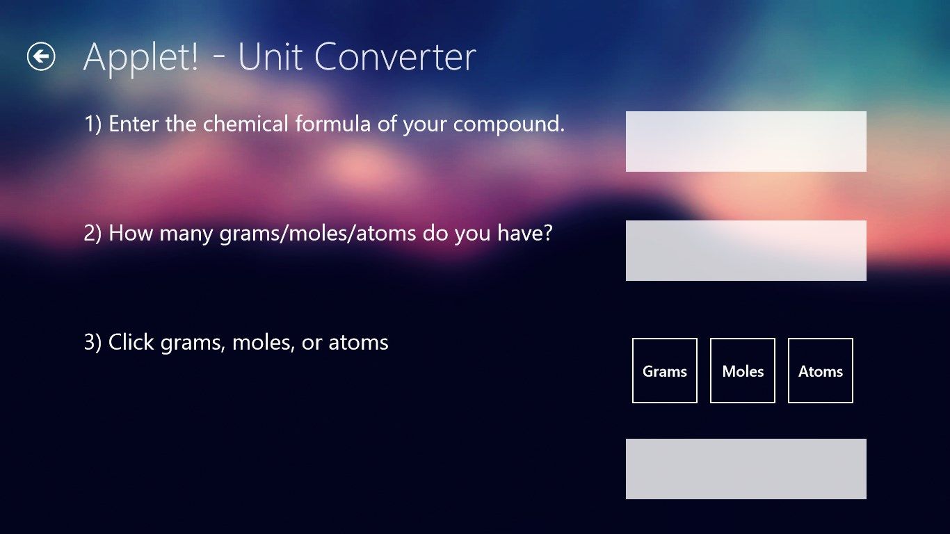Original Grams/Atoms/Moles Converter