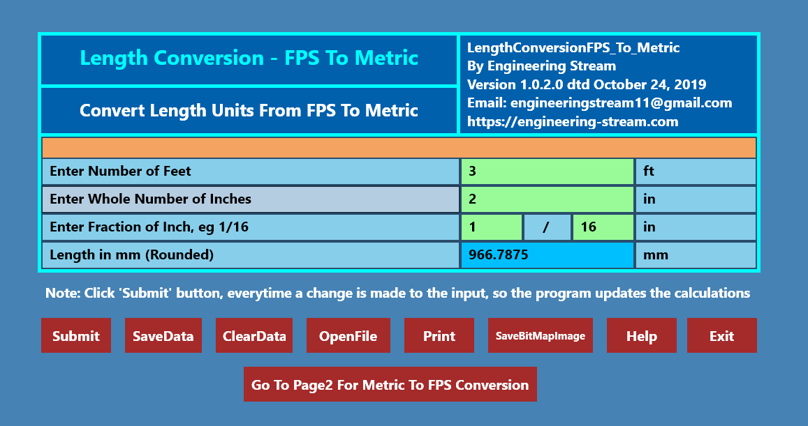 Length Conversion - FPS To Metric
