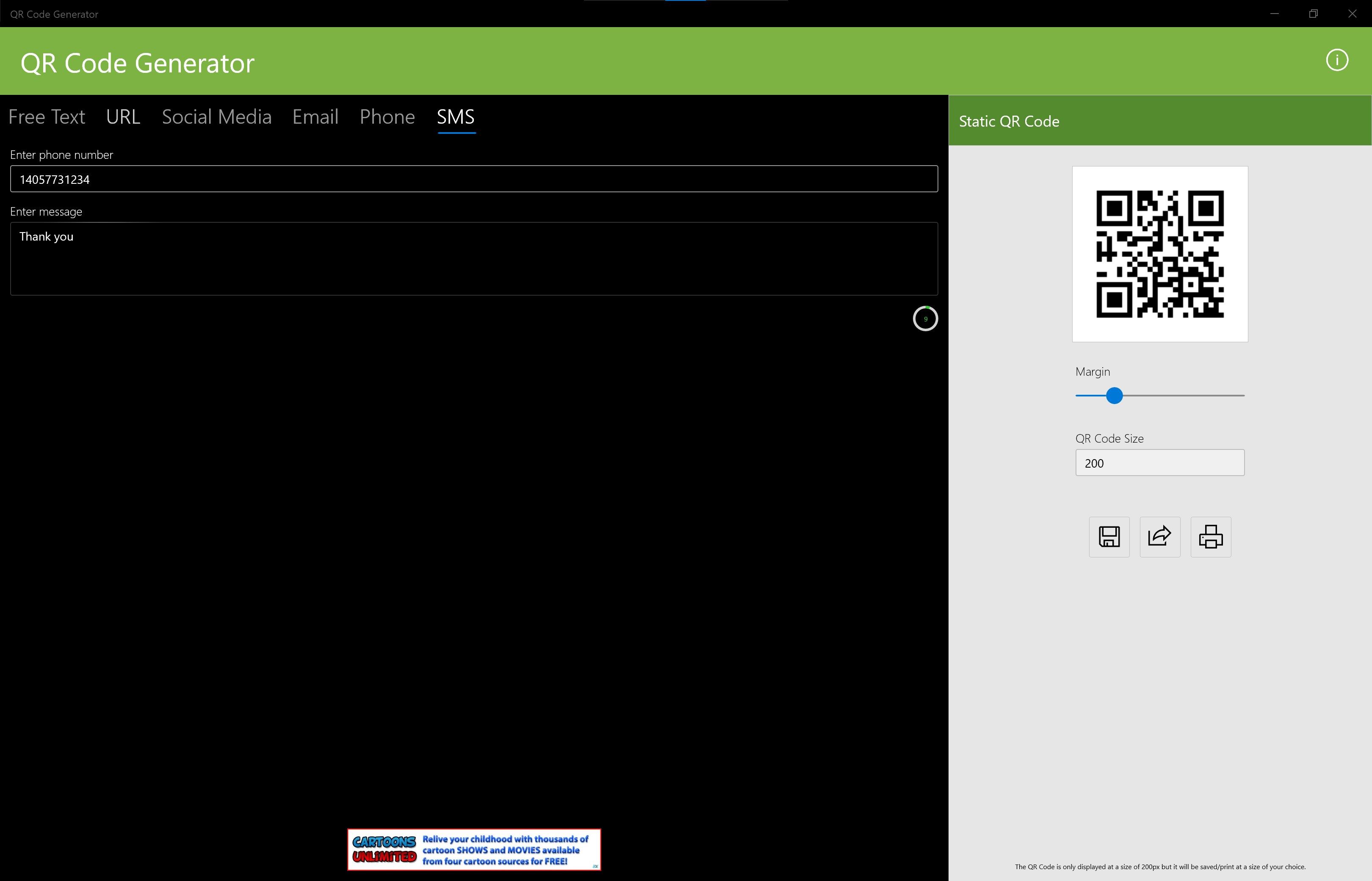 Create an SMS based QR code for your user.