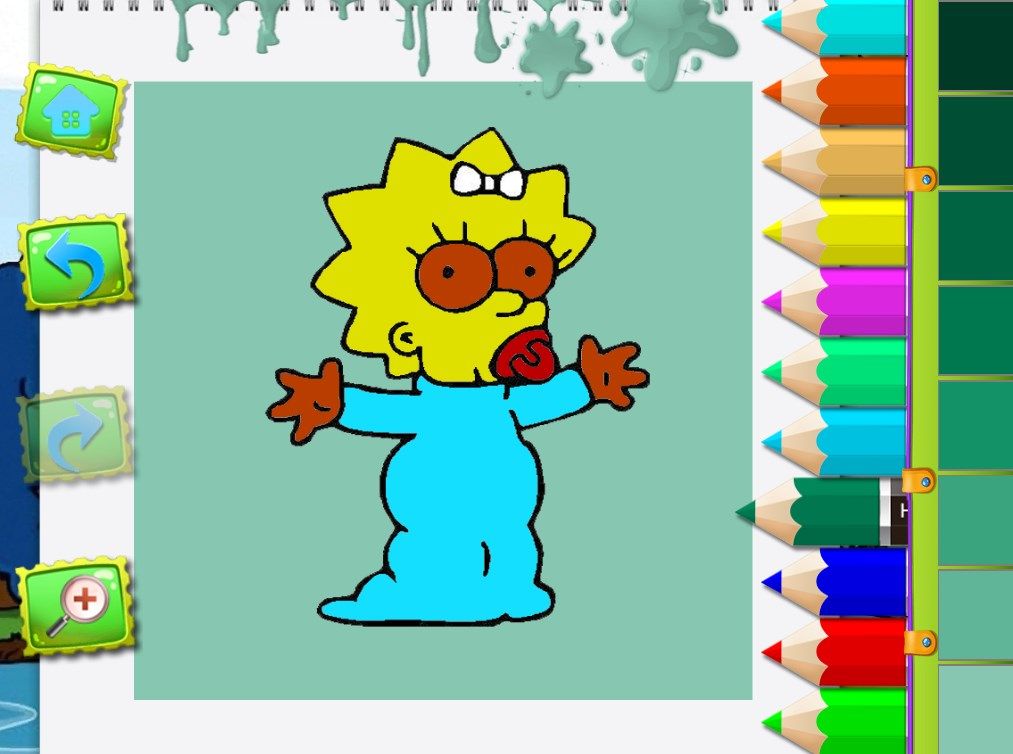 Coloring Simpson Book Kids Pages