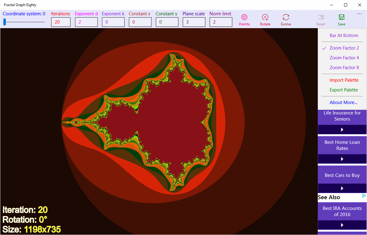 Mandelbrot set (plain looking, but you can give it some color to see)