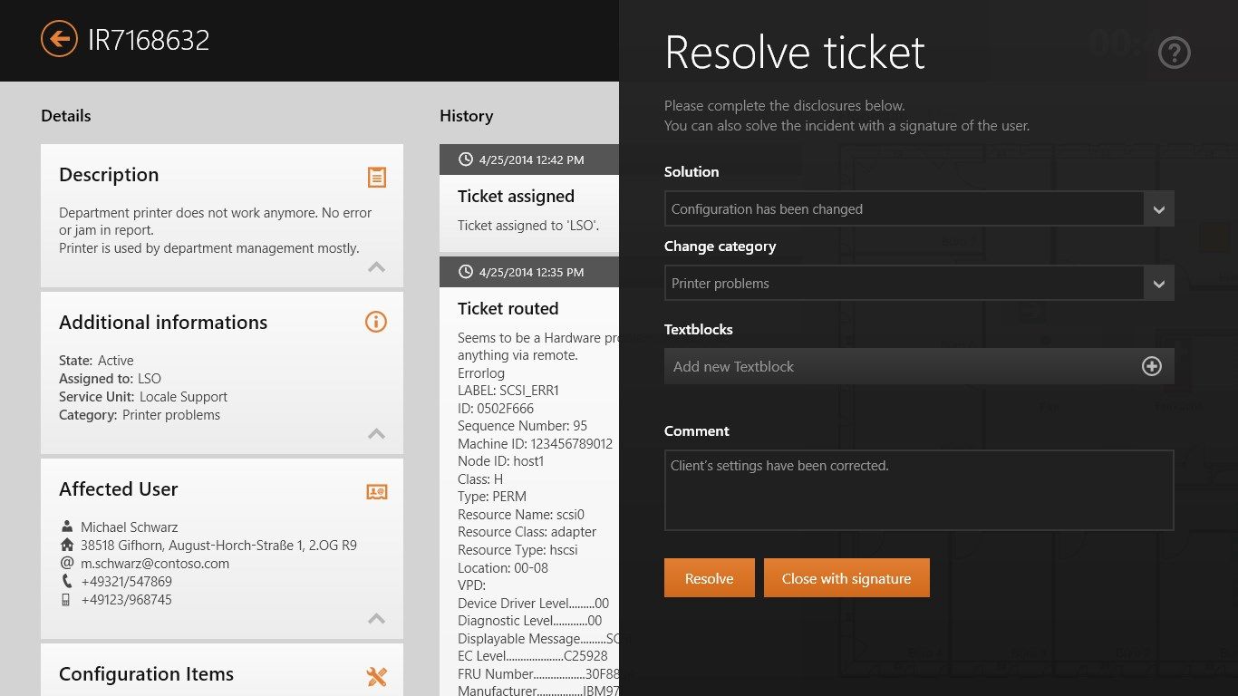 Supporter can resolve tickets and let the end users confirm the solution.