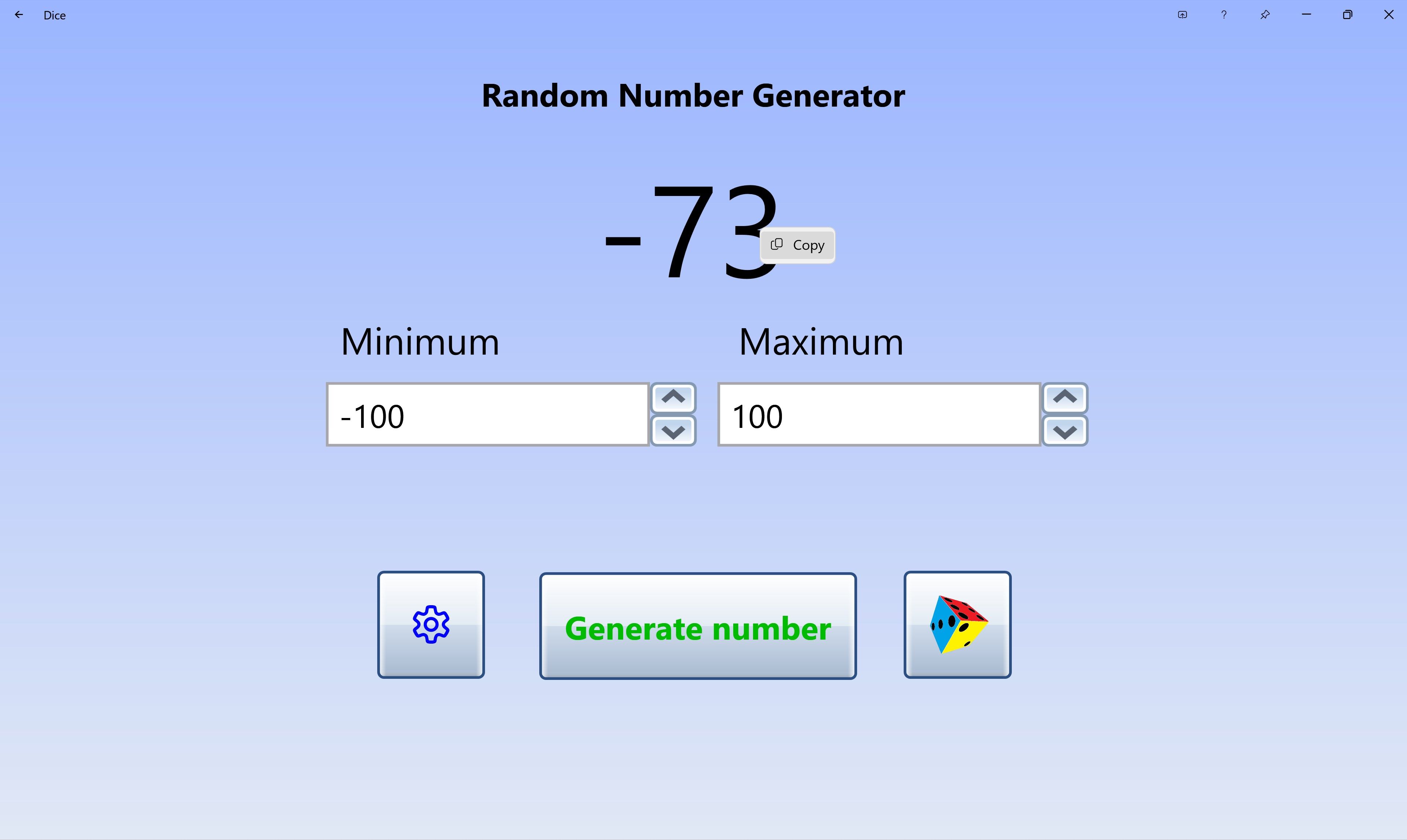 3D Dice & Random Number Generator