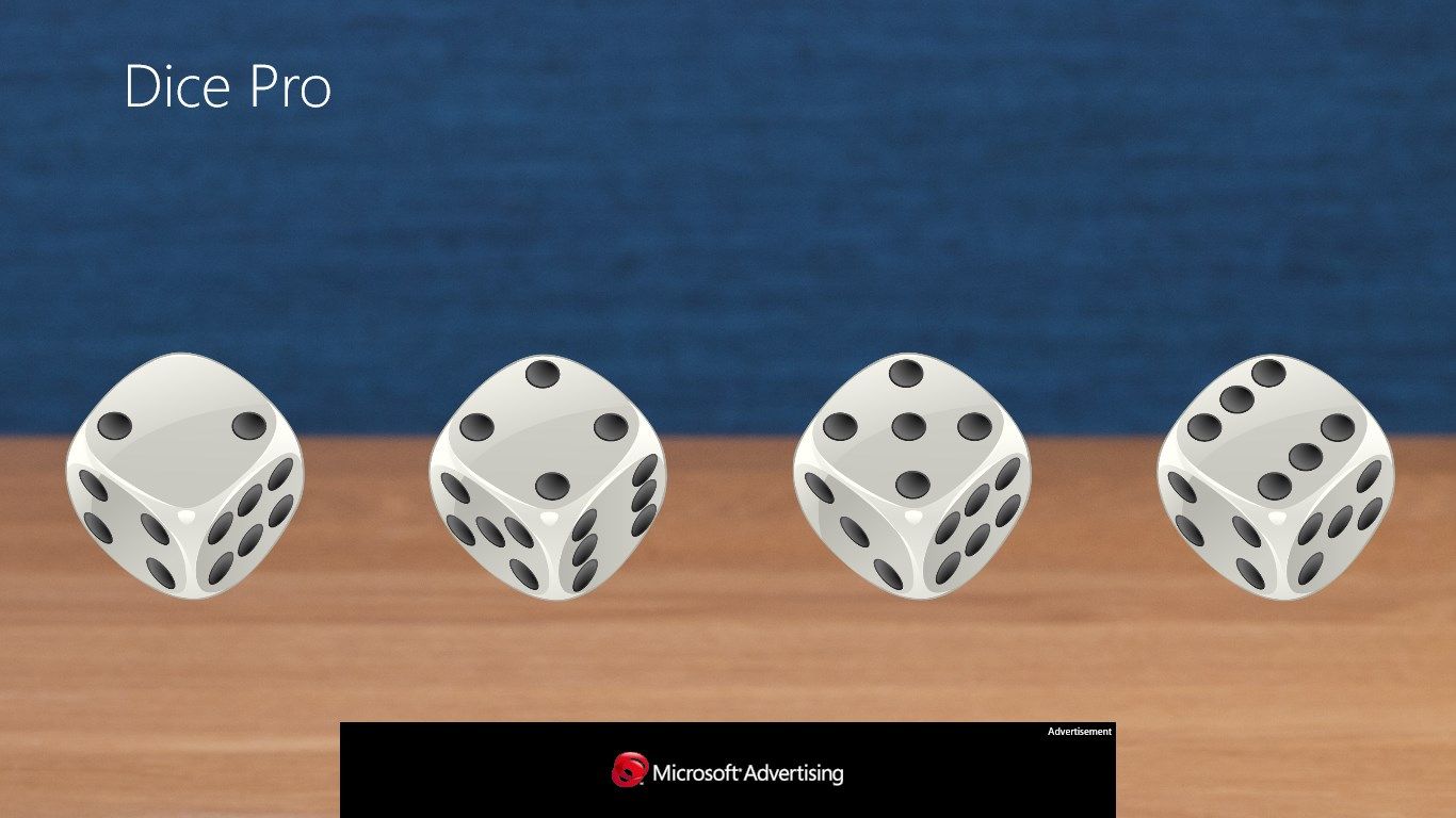 Dice Pro allows you to throw up to four dice at a time.