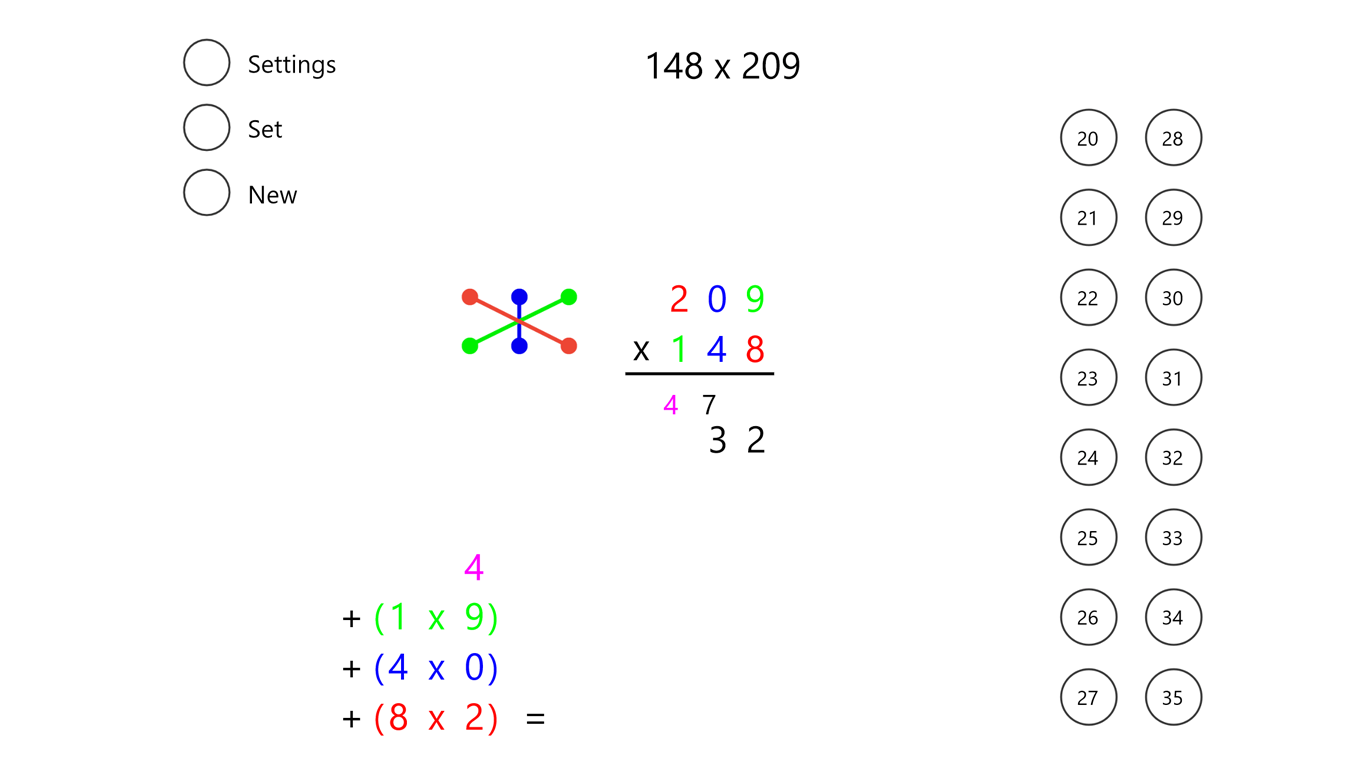 Multiply 3-digit numbers in 5 steps.