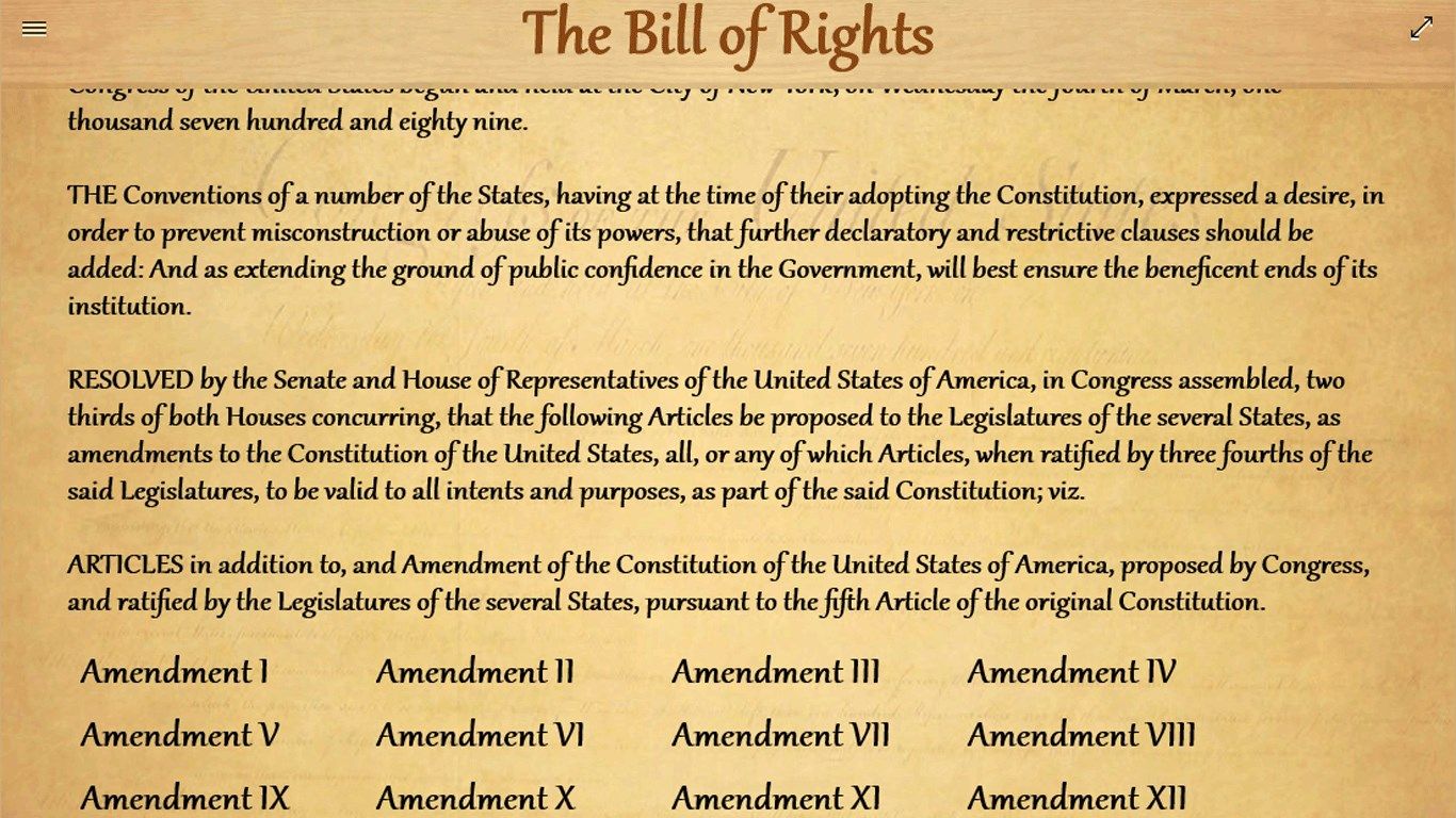 The United States Bill Of Rights
