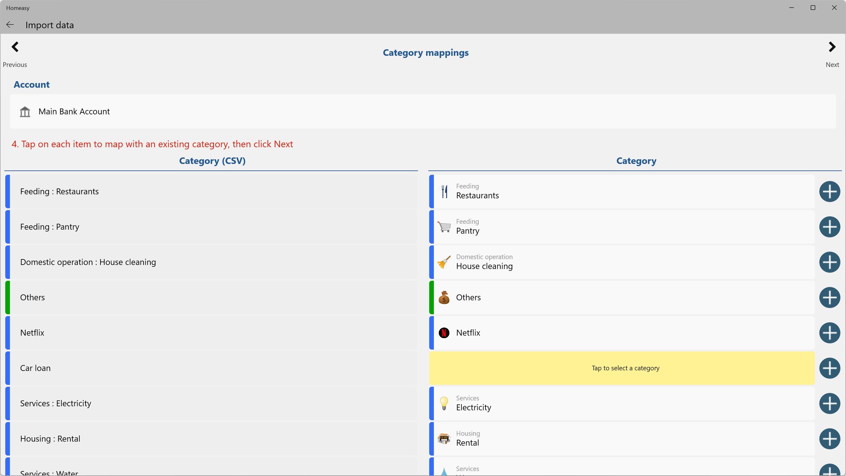 Import transactions from CSV files