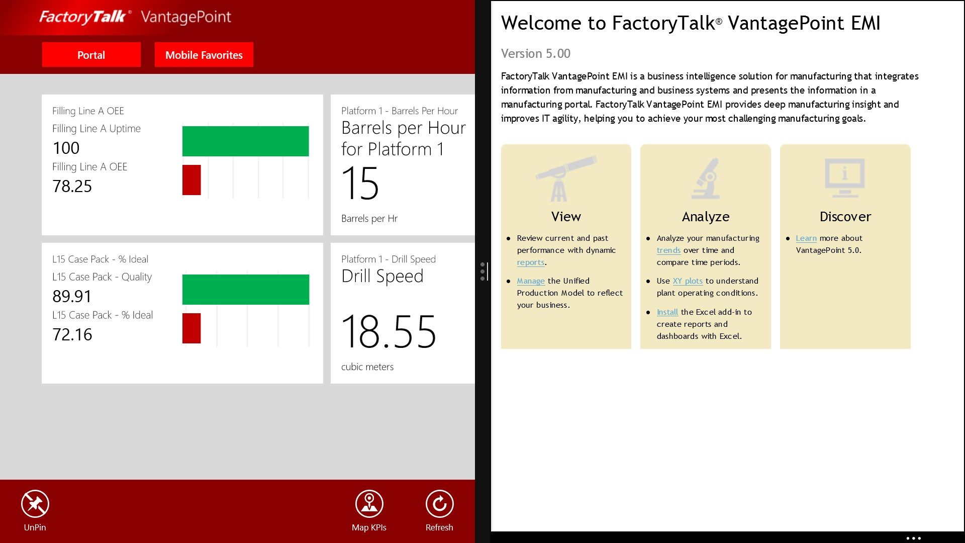 Integrate with FactoryTalk VantagePoint Portal