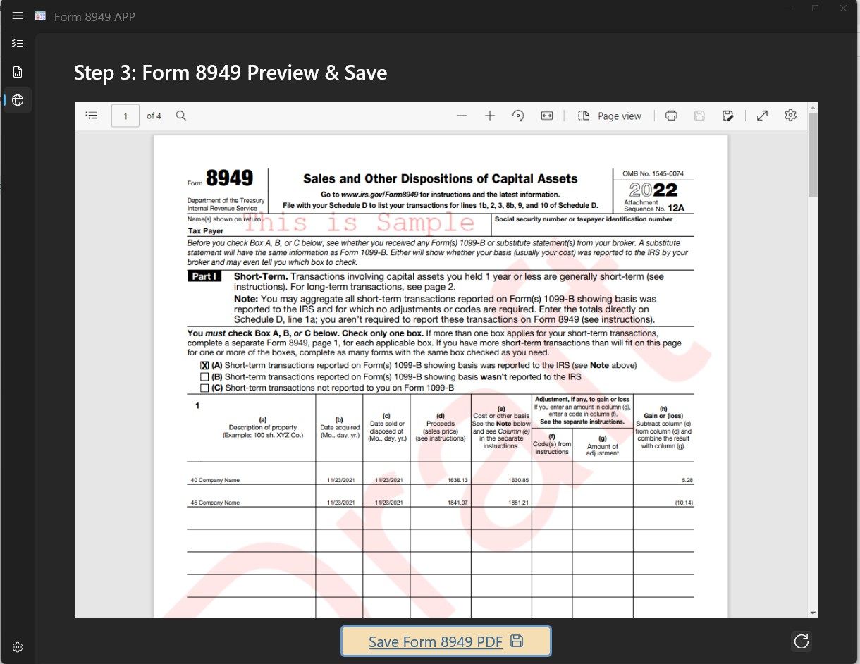 Form 8949 App (Step 3)
