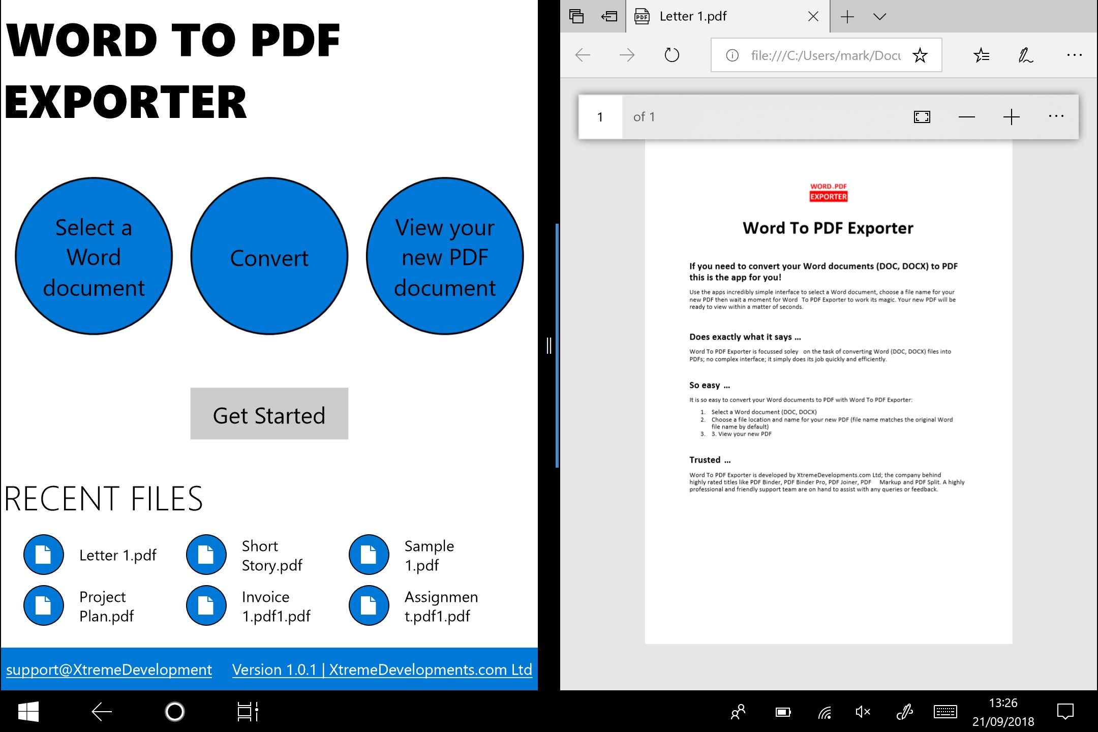 Word To PDF Exporter
