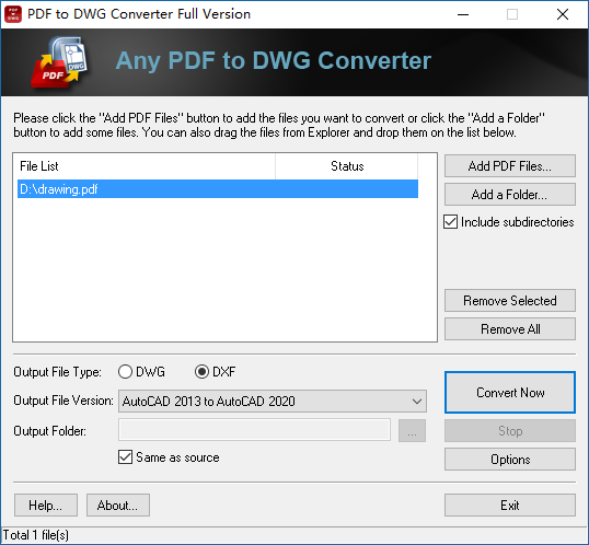 PDF to DWG Converter Full Version